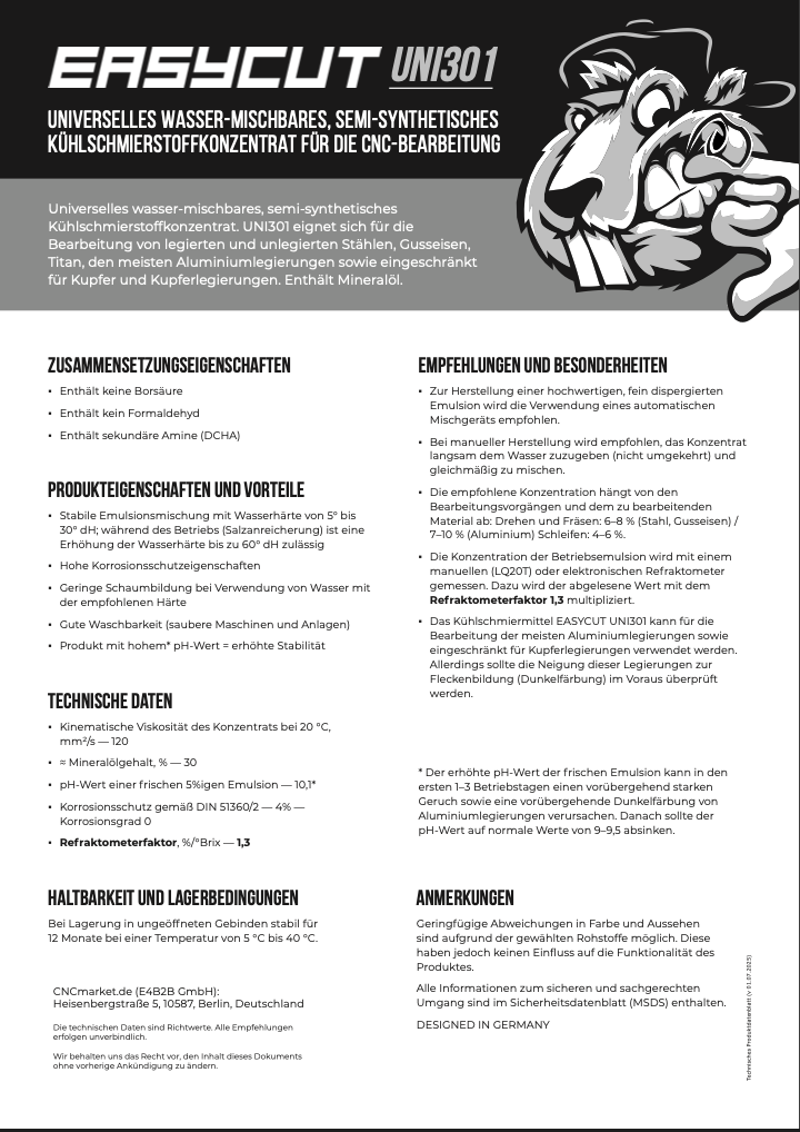 Produktdatenblatt UNI301