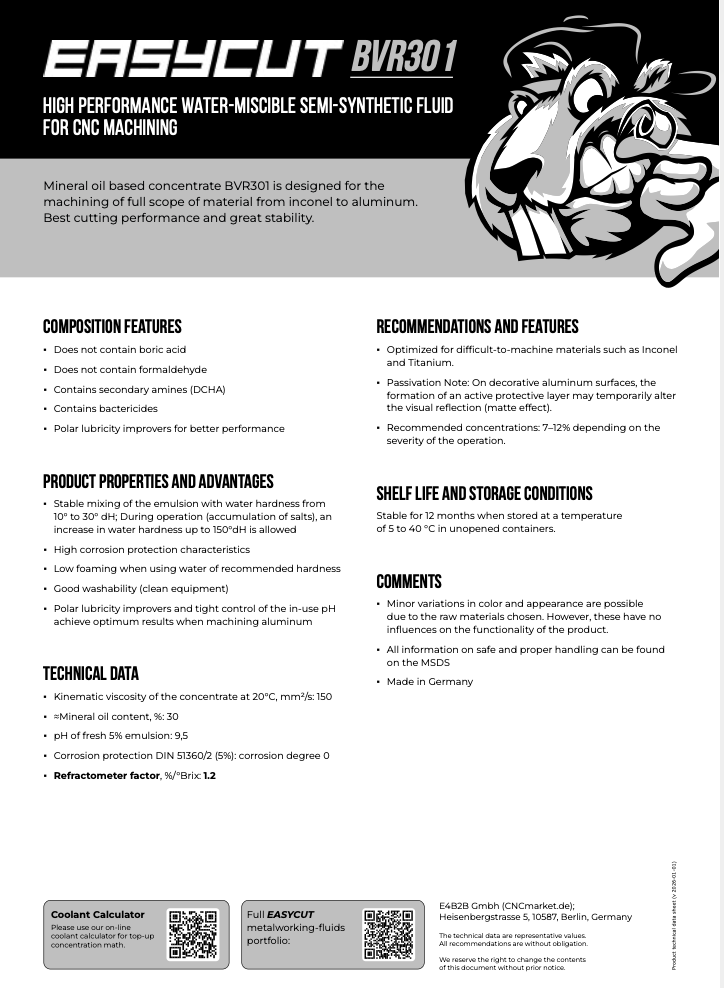 Product Information Data Sheet BVR301
