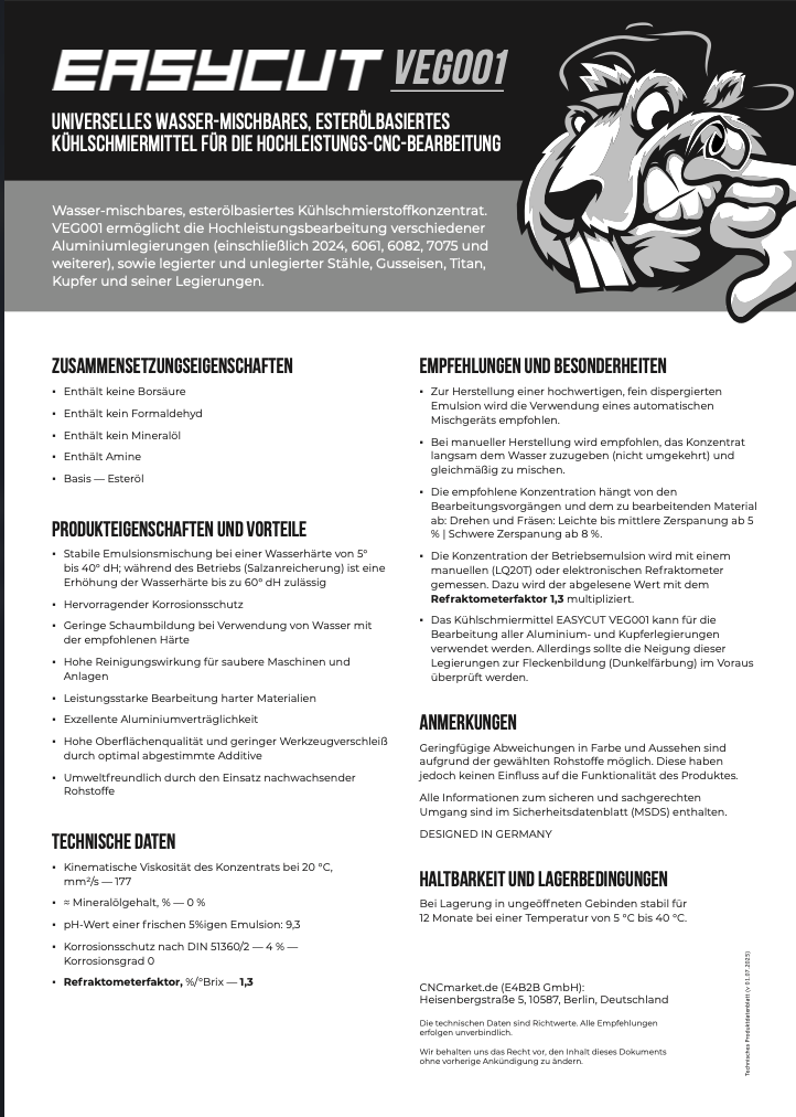 Produktdatenblatt VEG001