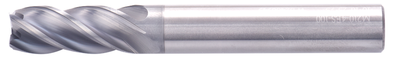 10 mm Solid Carbide End Mill, 1 mm Corner Chamfer, 4 Flutes, Radius, Standard length