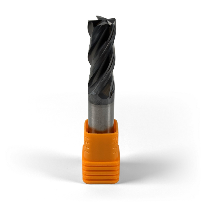 12 mm Solid Carbide End Mill, 0.5 mm Corner Chamfer, 4 Flutes, Radius, Standard length, For P, M, K materials, AlCrN coated