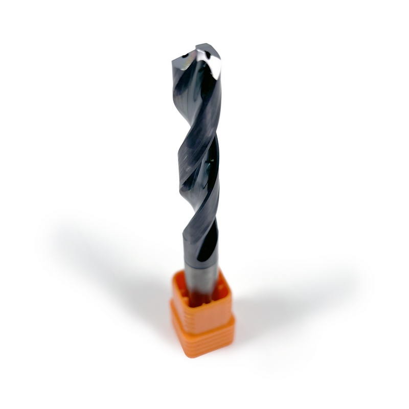 10mm Carbide Drill, 2 flutes, 5xD, Through Tool Coolant, 140°, 49mm LOC, Coated