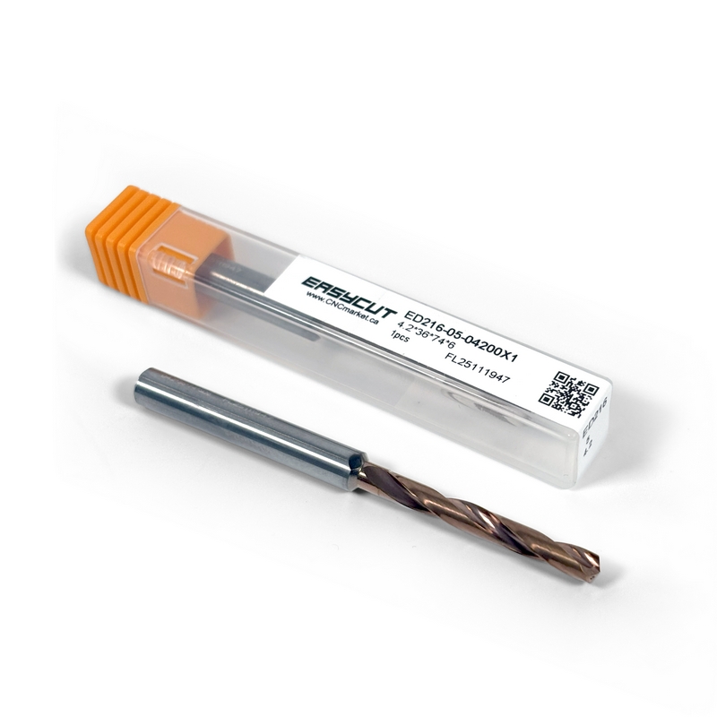 4.2mm Carbide Drill, 2 flutes, 5xD, Through Tool Coolant, 140°, 29mm LOC, Coated