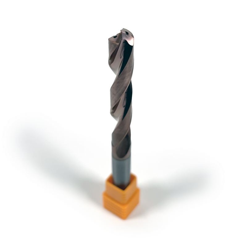 8mm Carbide Drill, 2 flutes, 5xD, Through Tool Coolant, 140°, 43mm LOC, Coated