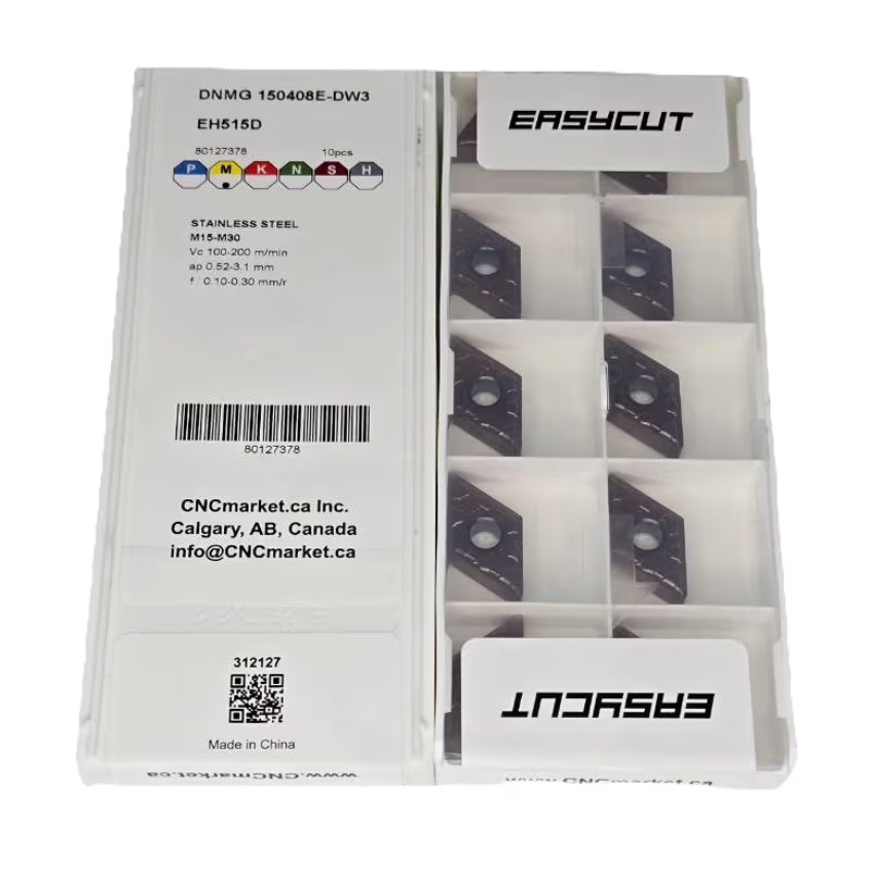 DNMG 150408 Carbide (PVD) Turning Insert, DW3 Finish Chip Breaker, EH515D Grade, for M Materials