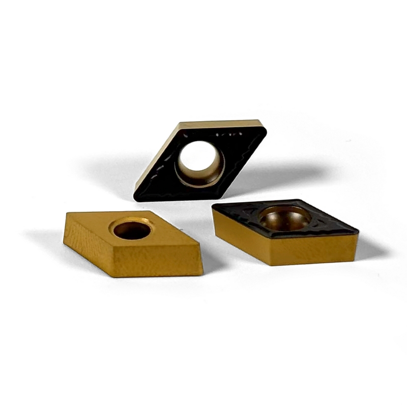 DCMT 11T308 Carbide (CVD) Turning Insert, HE3 Semi-Finish Chip Breaker, EC565H Grade, for P Materials
