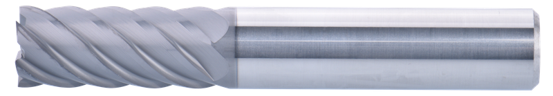 8 mm Solid Carbide End Mill, 6 Flutes, Flat, Standard length, For P, M, K materials, AlCrN coated