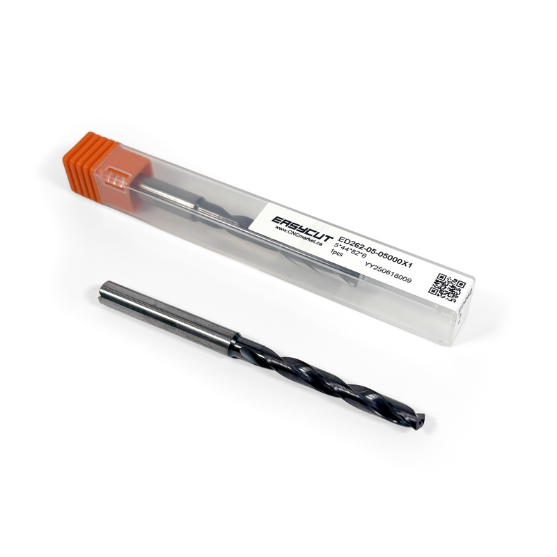 5mm Carbide Drill, 2 flutes, 5xD, Through Tool Coolant, 140°, 35mm LOC, Coated
