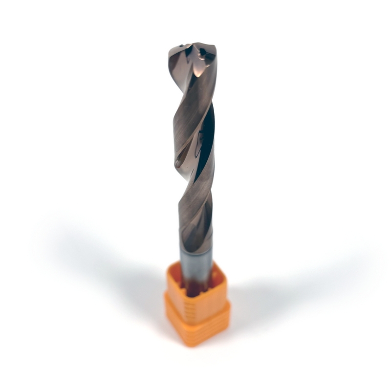 10mm Carbide Drill, 2 flutes, 5xD, Through Tool Coolant, 140°, 49mm LOC, Coated