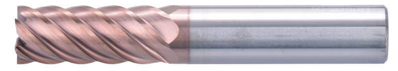 8 mm Solid Carbide End Mill, 6 Flutes, Flat, Standard length, For P, H materials, TiSiAlCrN coated
